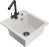 Graniidist köögivalamu Mexen Vito 6503-20-671600-70, 49 x 52 x 21 cm, valge/must, segisti ja sifooniga