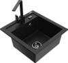 Graniidist köögivalamu Mexen Vito 6503-77-670300-70-B, 49 x 52 x 21 cm, must, koos segisti ja sifooniga