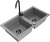 Graniitköögivalamu Mexen Mario 6504-71-670200-70-B, 82 x 43.6 x 16.1 cm, hall/must, segisti ja sifooniga