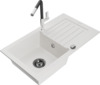 Graniidist köögivalamu Mexen Pablo 6510-20-670401-07-B, 75.2 x 43.6 x 16.1 cm, valge, koos segisti ja sifooniga