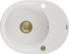 Graniidist köögivalamu Mexen Kevin 6517581005-20-G, 586 x 458 mm, valge/gold, koos kuivatusresti ja sifooniga