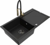Graniitköögivalamu Mexen Leo 6501-77-73450-57-B, 80 x 50 x 19 cm, must, koos segisti ja sifooniga