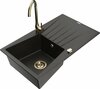 Graniidist köögivalamu Mexen Cesar 6514-75-670200-50, 77 x 47 x 20 cm, must/kuldne, koos segisti ja sifooniga