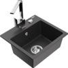 Graniidist köögivalamu Mexen Milo 6505-76-670300-00, 43.5 x 41 x 17.1 cm, must täpiline, koos segisti ja sifooniga