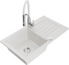Graniidist köögivalamu Mexen Pablo 6510-20-73450-02, 75 x 43 x 16.1 cm, valge, koos segisti ja sifooniga