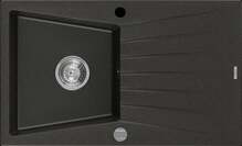 Graniidist köögivalamu Mexen Cesar 6514771010-75, 775 x 470 mm, metallic must/kuldne, sifooniga