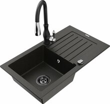 Graniidist köögivalamu Mexen Pablo 6510-75-672601-70-B, 75 x 43 x 16.1 cm, metallic must/kuldne
