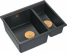 Graniitköögivalamu Quadron Logan 150 HCQL5646U8-C1I, 56 x 46 x 22 cm, must teemant