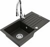 Graniidist köögivalamu Mexen Pablo 6510-75-672601-00, 75 x 43 x 16.1 cm, must/kuldne metallic, segisti ja sifooniga