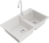Graniidist köögivalamu Mexen Tomas 6516-20-670200-20, 80 x 50 x 19 cm, valge, segisti ja sifooniga