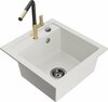 Graniidist köögivalamu Mexen Vito 6503-20-670401-57-B, 49 x 52 x 21 cm, valge/must/gold, segisti ja sifooniga
