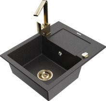 Graniidist köögivalamu Mexen Enzo 6506-76-670300-50, 57 x 46 x 17.4 cm, must täpiline