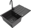 Graniidist köögivalamu Mexen Bruno 6513-76-670200-70-B, 79.5 x 49.5 x 20 cm, must granite, segisti ja sifooniga