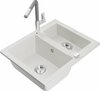 Graniidist köögivalamu Mexen Carlos 6518-20-670401-06, 58.2 x 47.5 x 17.7 cm, valge, segisti ja sifooniga