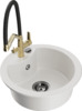 Graniidist köögivalamu Mexen Diego 6512-20-671701-57-B, 48.8 x 48.8 x 16.7 cm, valge/must/gold, segisti ja sifooniga
