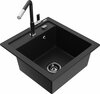 Graniidist köögivalamu Mexen Vito 6503-77-670401-07-B, 49 x 52 x 21 cm, must/kroom, segisti ja sifooniga
