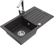 Graniidist köögivalamu Mexen Pablo 6510-76-670300-00, 75 x 43 x 16.1 cm, must täpiline, koos segisti ja sifooniga