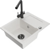 Graniidist köögivalamu Mexen Enzo 6506-20-671600-70, 57 x 46 x 17.4 cm, valge/must, koos segisti ja sifooniga