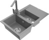 Graniidist köögivalamu Mexen Gaspar 6507-71-670300-71, 73 x 47 x 17.5 cm, hall, segisti ja sifooniga