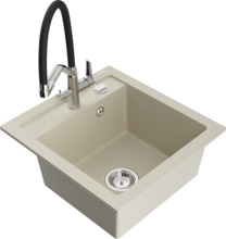 Graniidist köögivalamu Mexen Vito 6503-69-671701-07, 52 x 49 x 21 cm, beež, segisti ja sifooniga