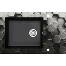 Klaas-graniidist köögivalamu Deante Andante Glass ZSNGL1C, 78 x 48.8 x 22 cm, graafika/metalliline grafiit, 1 kauss kuivatiga