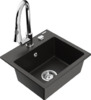 Graniitköögivalamu Mexen Milo 6505-75-670101-00, 43 x 41 x 17.1 cm, must/kuldne metallic, segisti ja sifooniga