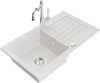 Graniidist köögivalamu Mexen Pablo 6510-20-670700-00, 75 x 43 x 16.1 cm, valge, koos segisti ja sifooniga