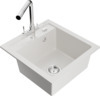 Graniidist köögivalamu Mexen Vito 6503-20-671600-00, 52 x 49 x 21 cm, valge/chrome, segisti ja sifooniga
