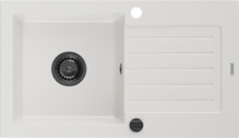 Graniidist köögivalamu Mexen Pablo 6510751010-20-B, 752 x 436 mm, valge/must, sifooniga