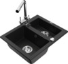 Graniidist köögivalamu Mexen Carlos 6518-77-671600-00, 58.2 x 47.5 x 17.7 cm, must, segisti ja sifooniga