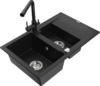 Graniidist köögivalamu Mexen Gaspar 6507-77-671600-70, 73 x 47 x 17.7 cm, must, segisti ja sifooniga