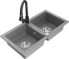 Graniidist köögivalamu Mexen Mario 6504-71-670101-70, 82 x 43 x 16 cm, hall/must, segisti ja sifooniga