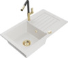 Graniidist köögivalamu Mexen Pablo 6510-20-670401-57-G, 75 x 43 x 16.1 cm, valge, koos segisti ja sifooniga