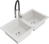 Graniitköögivalamu Mexen Mario 6504-20-73450-07, 82 x 43.6 x 16.1 cm, valge/must/kroom, segisti ja sifooniga