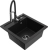 Graniidist köögivalamu Mexen Vito 6503-77-73450-07-B, 52 x 49 x 21 cm, must/chrome, segisti ja sifooniga