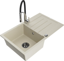 Graniidist köögivalamu Mexen Bruno 6513-69-73450-07-B, 79.5 x 49.5 x 20 cm, beež, segisti ja sifooniga