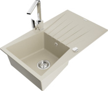 Graniidist köögivalamu Mexen Cesar 6514-69-670300-00, 77.5 x 47 x 20 cm, beež, segisti ja sifooniga