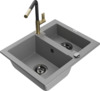 Graniidist köögivalamu Mexen Carlos 6518-71-670401-57-B, 58.2 x 47.5 x 17.7 cm, hall, segisti ja sifooniga