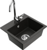 Graniidist köögivalamu Mexen Milo 6505-75-670200-00, 43.5 x 41 x 17.1 cm, must/kuldne, segisti ja sifooniga