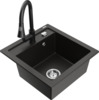 Graniidist köögivalamu Mexen Vito 6503-75-670101-70, 52 x 49 x 21 cm, metallic must/kuldne, segisti ja sifooniga