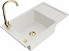Graniidist köögivalamu Mexen Elias 6511-20-670200-50, 79.5 x 48 x 20 cm, valge, koos segisti ja sifooniga