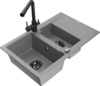 Graniidist köögivalamu Mexen Gaspar 6507-71-671600-70-B, 73 x 47 x 17.7 cm, hall/must, segisti ja sifooniga