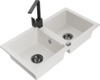 Graniidist köögivalamu Mexen Mario 6504-20-670300-70, 82 x 43 x 16 cm, valge/must, koos segisti ja sifooniga