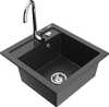 Graniitköögivalamu Mexen Vito 6503-76-670200-00, 49 x 52 x 21 cm, must granite/chrome, segisti ja sifooniga