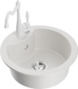 Graniitvalamu Mexen Diego 6512-20-670700-20, 48.8 x 48.8 x 16.7 cm, valge, koos segisti ja sifooniga