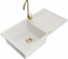 Graniidist köögivalamu Mexen Leo 6501-20-670200-50, 90 x 50 x 19 cm, valge, koos segisti ja sifooniga