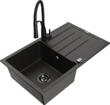 Graniidist köögivalamu Mexen Bruno 6513-75-73450-70-B, must/kuldne metallic, segisti ja sifooniga
