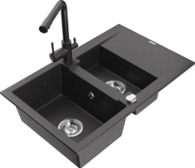 Graniidist köögivalamu Mexen Gaspar 6507-76-671600-76, 73 x 47 x 17.7 cm, must