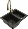 Graniidist köögivalamu Mexen Carlos 6518-75-672601-50-B, 58.2 x 47.5 x 17.7 cm, metallic must/kuldne, segisti ja sifooniga