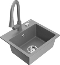 Graniidist köögivalamu Mexen Milo 6505-71-670101-71, 43.5 x 41 x 17.1 cm, hall, segisti ja sifooniga